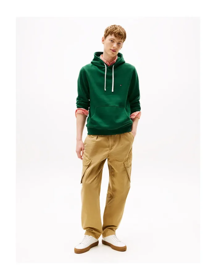 Felpa Con Cappuccio Uomo In Pile Tommy Hilfiger Verde art. MW0MW39997 L6K, foto 2 di 4