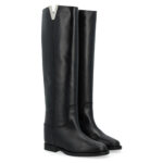 Stivali Via Roma 15 con Zeppa Interna H 5 cm in Pelle Santa Monica Nera V Argento art. 2568 - immagine 2