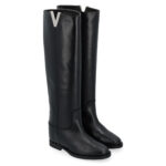 Stivali Via Roma 15 con Zeppa Interna H 5 cm in Pelle Santa Monica Nera V Argento art. 2568 - immagine 4