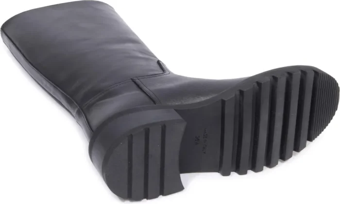 Biker Via Roma 15 in Pelle Nera con V Dorata art. 3997 Tacco H 5cm, foto 4 di 4
