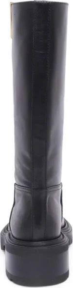Biker Via Roma 15 in Pelle Nera con V Dorata art. 3997 Tacco H 5cm - immagine 2