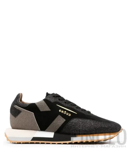 Sneakers Ghoud Donna Star_M Low In Camoscio Nero e Dettagli Glitter art. SMLW SG50