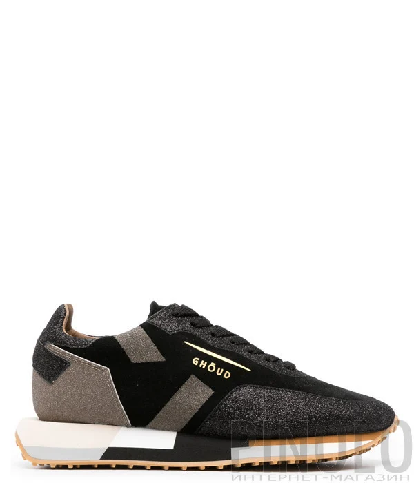 Sneakers Ghoud Donna Star_M Low In Camoscio Nero e Dettagli Glitter art. SMLW SG50, foto 1 di 3