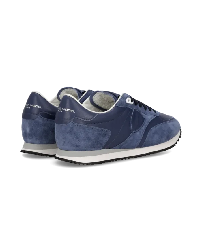 Sneakers Uomo Philippe Model Blville In Camoscio e Pelle Blu art. BVLU VD06, foto 3 di 5