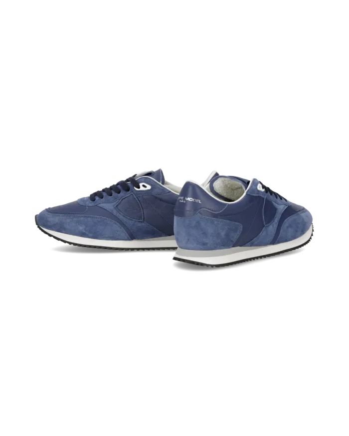 Sneakers Uomo Philippe Model Blville In Camoscio e Pelle Blu art. BVLU VD06, foto 2 di 5