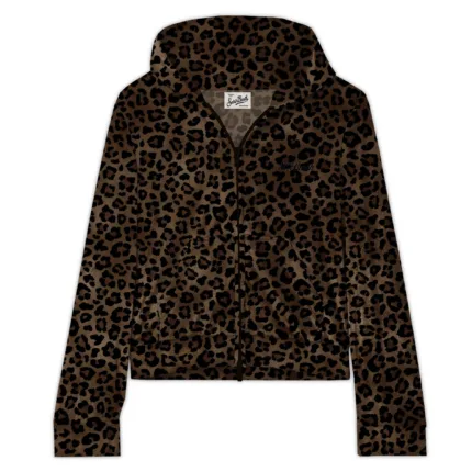 Felpa con Cappuccio In Ciniglia Mc2 Saint Barth Maculata art. Daiana Chenille Sb Classic Leo 18 Emb