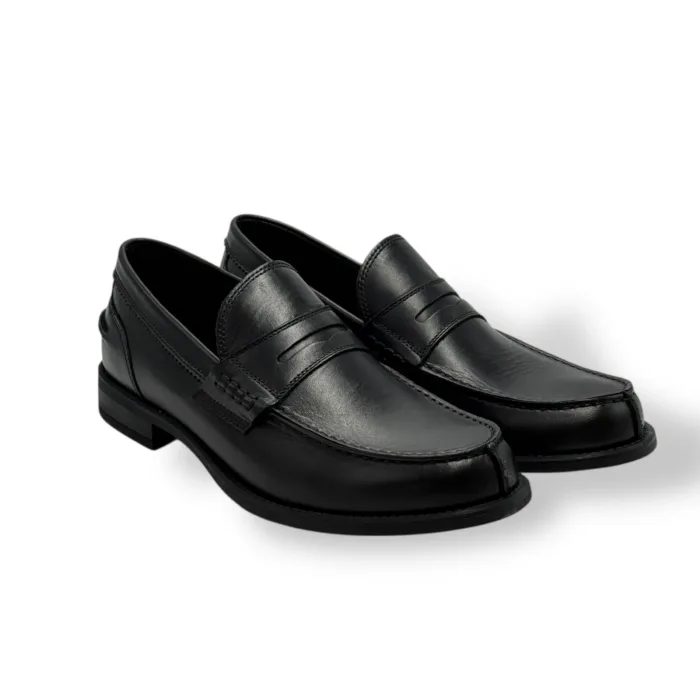 Mocassino Uomo Soldini In Pelle Nera Fondo Cuoio Antiscivolo Art. 14566 Zurigo Nero, foto 2 di 5