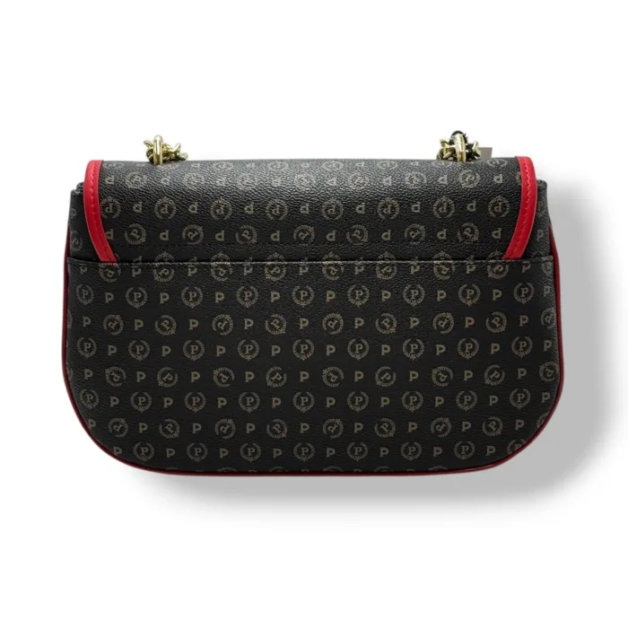 Borsa Pollini Heritage Tracolla in Catena Con Pattina In Pelle Heritage Nera con Dettagli Rossi TE8543PP0NQ1100B, foto 3 di 4