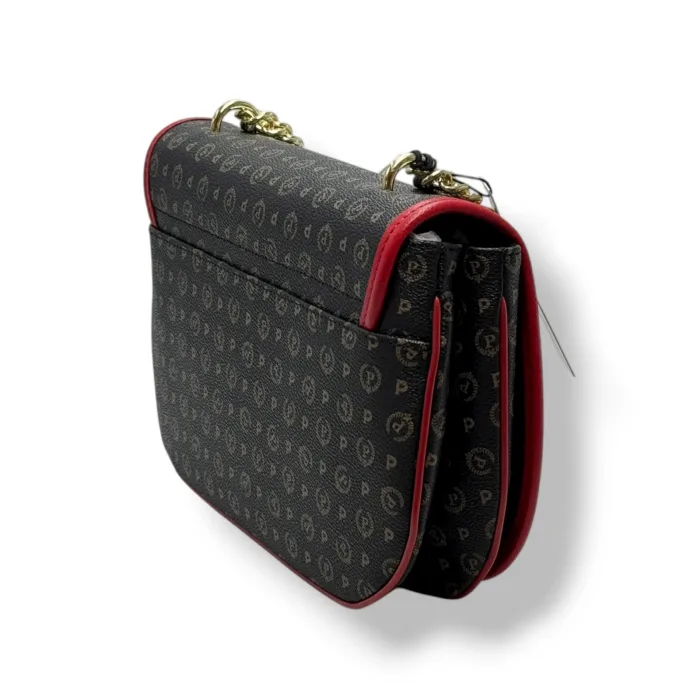 Borsa Pollini Heritage Tracolla in Catena Con Pattina In Pelle Heritage Nera con Dettagli Rossi TE8543PP0NQ1100B, foto 4 di 4