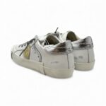Sneakers Donna Philippe Model Paris Prsx In Pelle Bianca Spoiler  e Dettagli Argento art. PRLD VM04 - immagine 4
