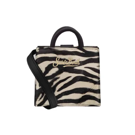 Borsa a Mano Piccola Mc2 Saint Barth Zebrata art. Shop Bag Micro Zebra Brushed Leather 10
