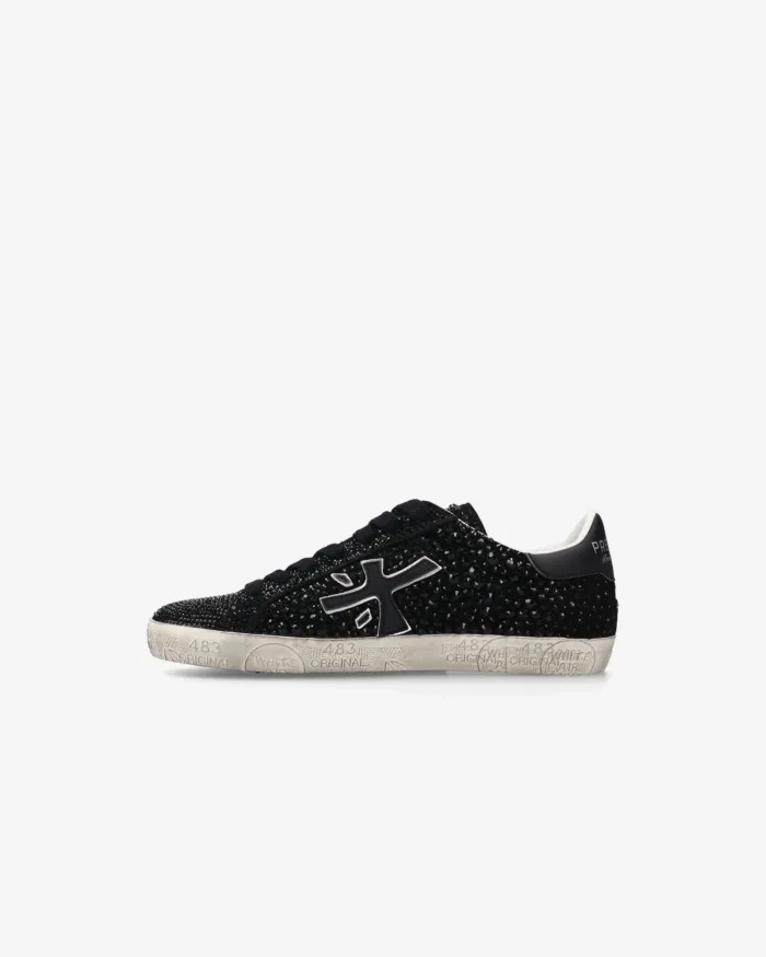 Sneakers Premiata Donna in Camoscio Nero e Strass art. Stevend 7847, foto 3 di 5