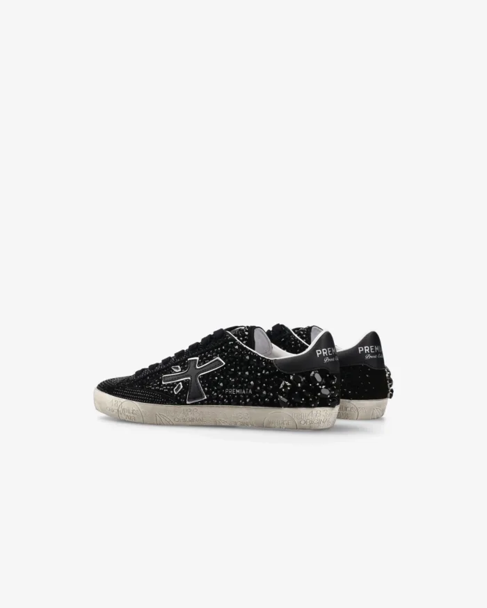 Sneakers Premiata Donna in Camoscio Nero e Strass art. Stevend 7847, foto 4 di 5