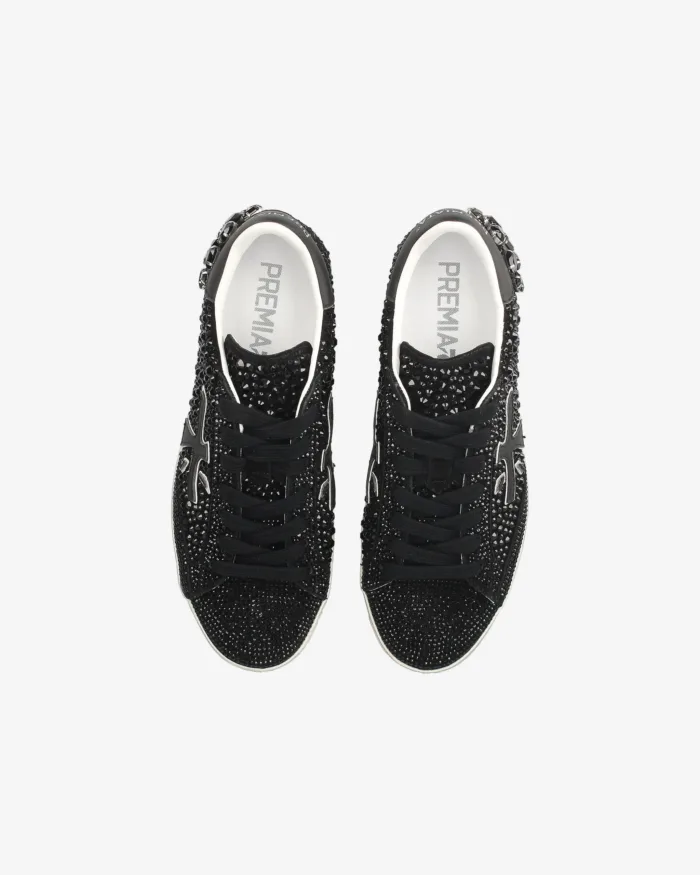 Sneakers Premiata Donna in Camoscio Nero e Strass art. Stevend 7847, foto 5 di 5
