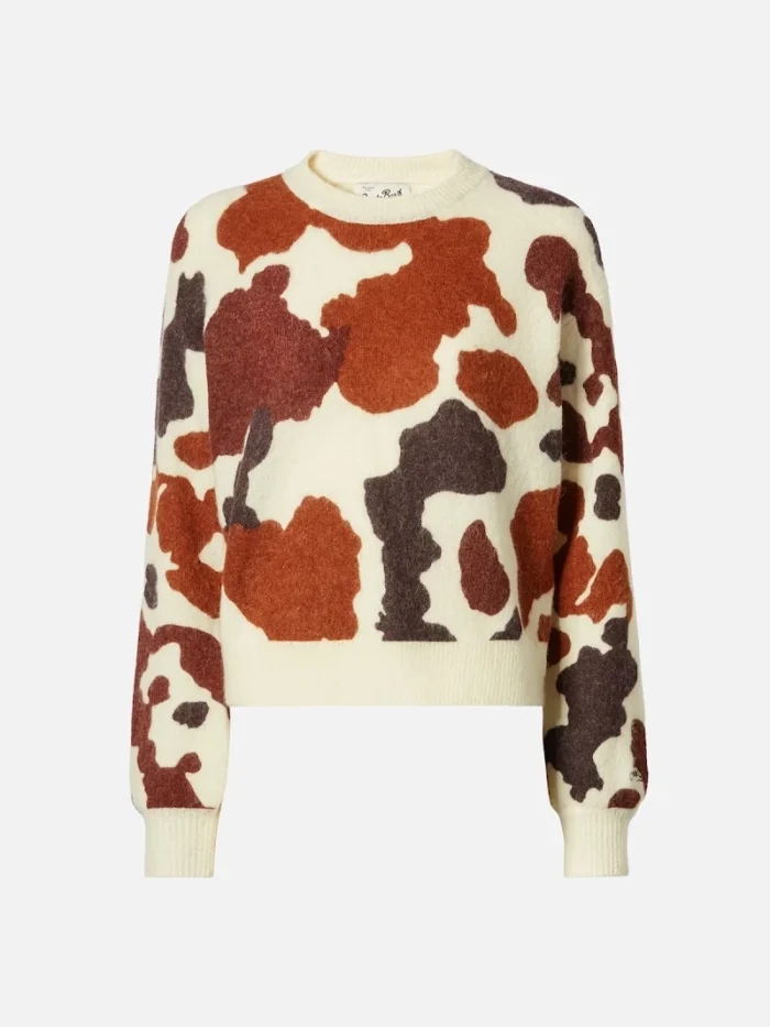Maglione Girocollo Mc2 Saint Barth Marrone art. Danya Print Cow Skin 10, foto 1 di 1