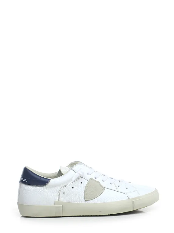 Sneakers Uomo Paris Prsx Philippe Model in Pelle Martellata Avorio con Back Blu art. PRLU VZ03, foto 1 di 2