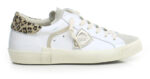 Sneakers Donna Paris Prsx Philippe Model in Pelle Bianca con Spoiler Maculato e Linguetta in Camoscio art. PRLD VL14 - immagine 3