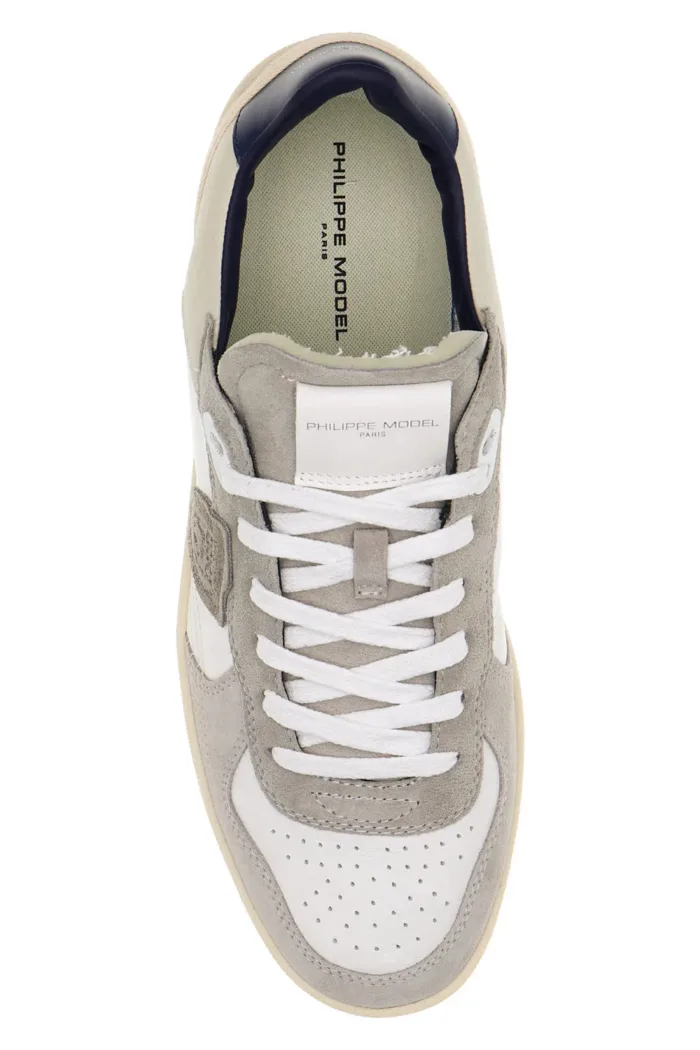 Sneakers Uomo Philippe Model PGAL In Pelle Bianca e Camoscio Grigio Back Blu art. PGLU VD02, foto 3 di 3