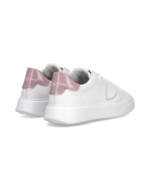 Sneakers Donna Philippe Model Temple in Pelle Bianca e Spoiler Rosa art. BTLD V017 - immagine 4
