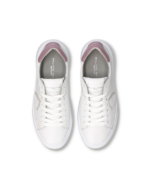 Sneakers Donna Philippe Model Temple in Pelle Bianca e Spoiler Rosa art. BTLD V017 - immagine 3