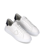 Sneakers Uomo Philippe Model Temple in Pelle Bianca e Spoiler Blu Lucido art. BTLU V018 - immagine 2