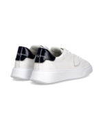 Sneakers Uomo Philippe Model Temple in Pelle Bianca e Spoiler Blu Lucido art. BTLU V018 - immagine 3