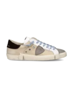 Sneakers Uomo Philippe Model  Paris Prsx in Tela Beige,Spoiler Marrone e Linguetta in Camoscio art. PRLU DX02