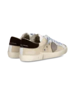 Sneakers Uomo Philippe Model  Paris Prsx in Tela Beige,Spoiler Marrone e Linguetta in Camoscio art. PRLU DX02 - immagine 4