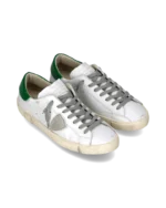 Sneakers Uomo Philippe Model Paris Prsx in Pelle Bianca e Spoiler Verde Lucido art. PRLU V031 - immagine 2
