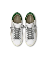 Sneakers Uomo Philippe Model Paris Prsx in Pelle Bianca e Spoiler Verde Lucido art. PRLU V031 - immagine 3