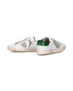 Sneakers Uomo Philippe Model Paris Prsx in Pelle Bianca e Spoiler Verde Lucido art. PRLU V031 - immagine 6