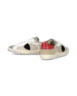 Sneakers Uomo Philippe Model  Paris Prsx in Pelle Beige e Spoiler Rosso art. PRLU VPP2 - immagine 6
