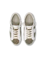 Sneakers Donna Paris Prsx Philippe Model in Pelle Bianca e Dettagli Glitter art. PRLD GA05 - immagine 3