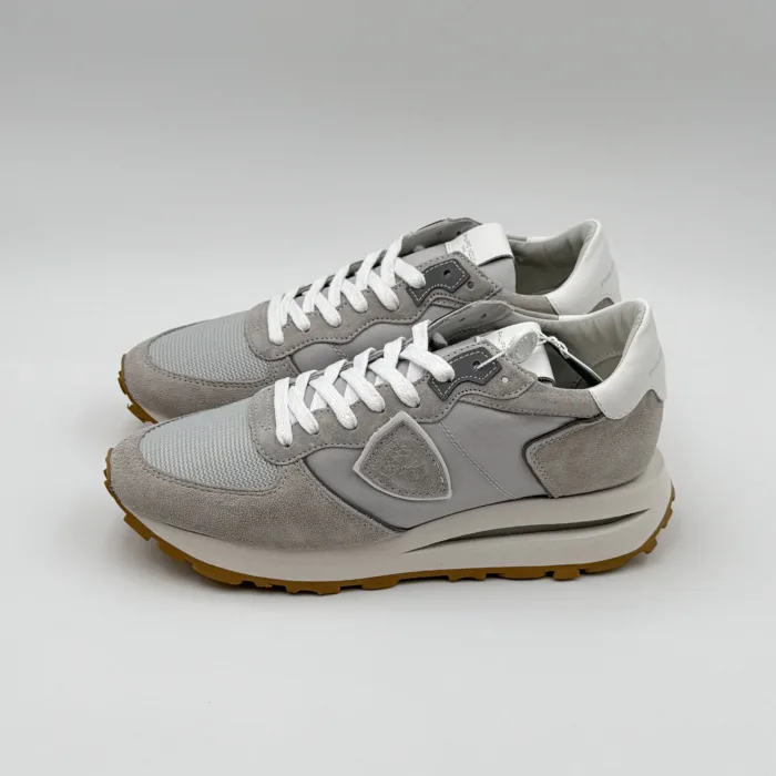 Sneakers Uomo Philippe Model Tropez Haute In Camoscio e Nylon Grigio art. TKLU W036, foto 4 di 5