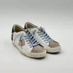Sneakers Uomo Paris Prsx Philippe Model in Pelle Traforata Bianca con Back Nero e Linguetta in Camoscio art. PRLU VPP1 - immagine 4
