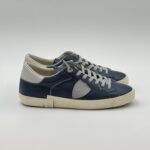 Sneakers Uomo Paris Prsx Philippe Model in Pelle Martellata Blu con Back Avorio art. PRLU VZ04