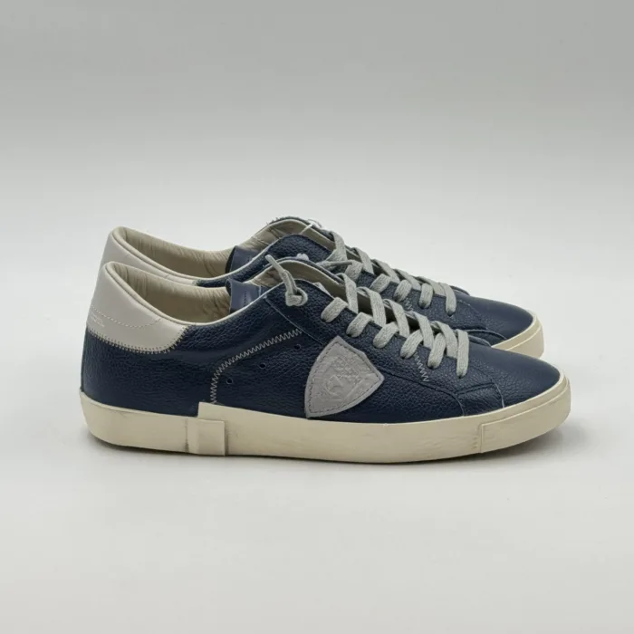 Sneakers Uomo Paris Prsx Philippe Model in Pelle Martellata Blu con Back Avorio art. PRLU VZ04, foto 1 di 5