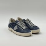 Sneakers Uomo Paris Prsx Philippe Model in Pelle Martellata Blu con Back Avorio art. PRLU VZ04 - immagine 2