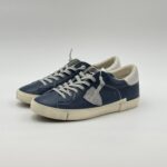 Sneakers Uomo Paris Prsx Philippe Model in Pelle Martellata Blu con Back Avorio art. PRLU VZ04 - immagine 4