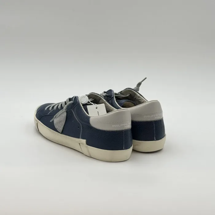 Sneakers Uomo Paris Prsx Philippe Model in Pelle Martellata Blu con Back Avorio art. PRLU VZ04, foto 3 di 5