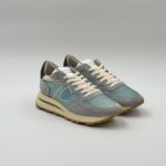 Sneakers Uomo Philippe Model Tropez Haute In Camoscio Grigio e Tela Azzurra art. TKLU WT02 - immagine 2
