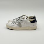 Sneakers Uomo Philippe Model Paris Prsx in Pelle Bianca e Spoiler Blu Lucido art. PRLU V032 - immagine 2