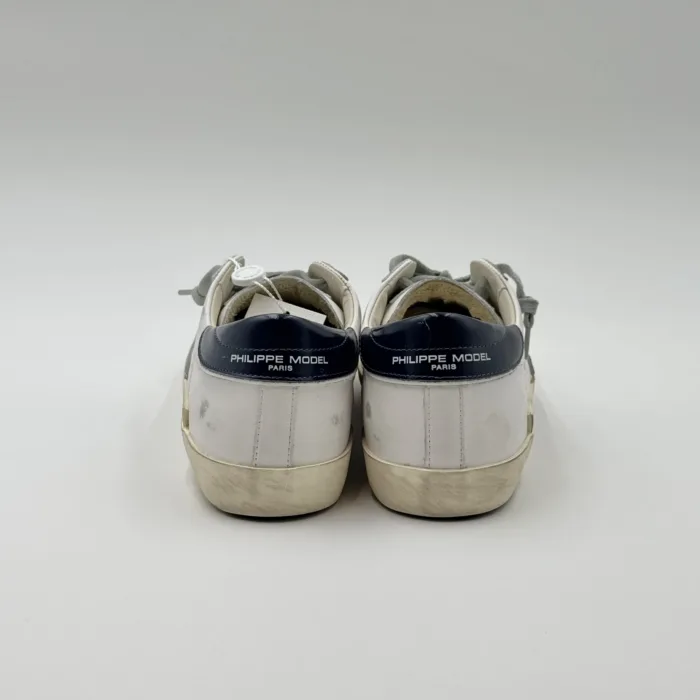 Sneakers Uomo Philippe Model Paris Prsx in Pelle Bianca e Spoiler Blu Lucido art. PRLU V032, foto 5 di 5