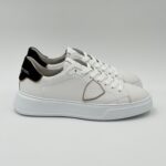 Sneakers Uomo Philippe Model Temple in Pelle Bianca,Spoiler Nabuck Marrone art. BTLU VU01
