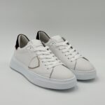Sneakers Uomo Philippe Model Temple in Pelle Bianca,Spoiler Nabuck Marrone art. BTLU VU01 - immagine 4