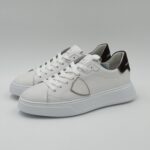 Sneakers Uomo Philippe Model Temple in Pelle Bianca,Spoiler Nabuck Marrone art. BTLU VU01 - immagine 2