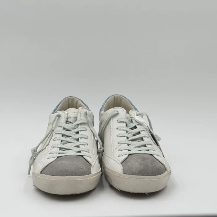 Sneakers Uomo Philippe Model  Paris Prsx in Pelle Avorio,Spoiler Azzurro e Linguetta in Camoscio art. PRLU WX52, foto 3 di 5