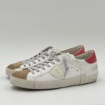Sneakers Uomo Philippe Model  Paris Prsx in Pelle Avorio,Spoiler Rosso e Linguetta in Camoscio art. PRLU WX51 - immagine 3