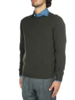 Maglione Girocollo Filippo De Laurentiis in Pura Lana Cashmere Verde Militare art. GC1MLD CA12R 570 - immagine 2