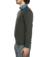 Maglione Girocollo Filippo De Laurentiis in Pura Lana Cashmere Verde Militare art. GC1MLD CA12R 570 - immagine 3